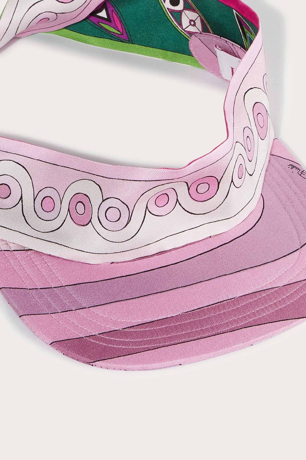 Pucci Visiera in seta con stampe Marmo e Onde Soddisfazione Garantita