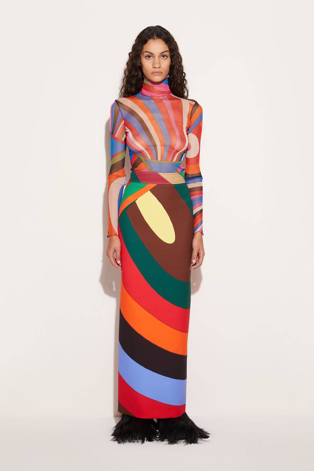 Pucci Gonna lunga con stampa Iride Presa