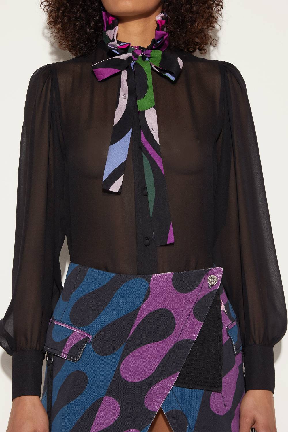 Pucci Camicia in seta con finiture Marmo Smaltimento dello stoccaggio