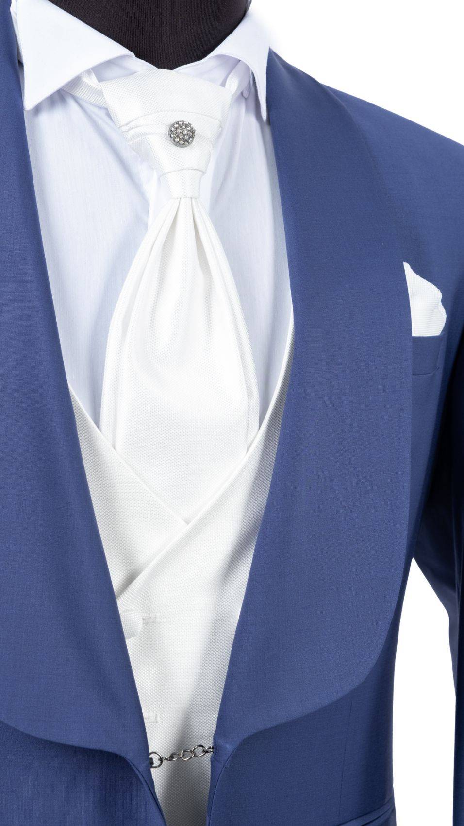 Baggi Abito blu marine da sposo con collo a scialle Nuova