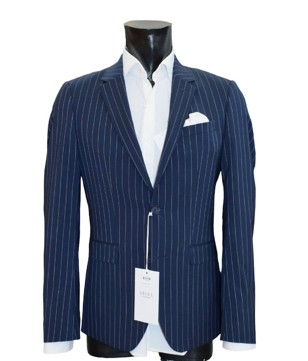 Digel Move Abito blu gessato digel in lana marzotto extra slim fit Acquista Ora