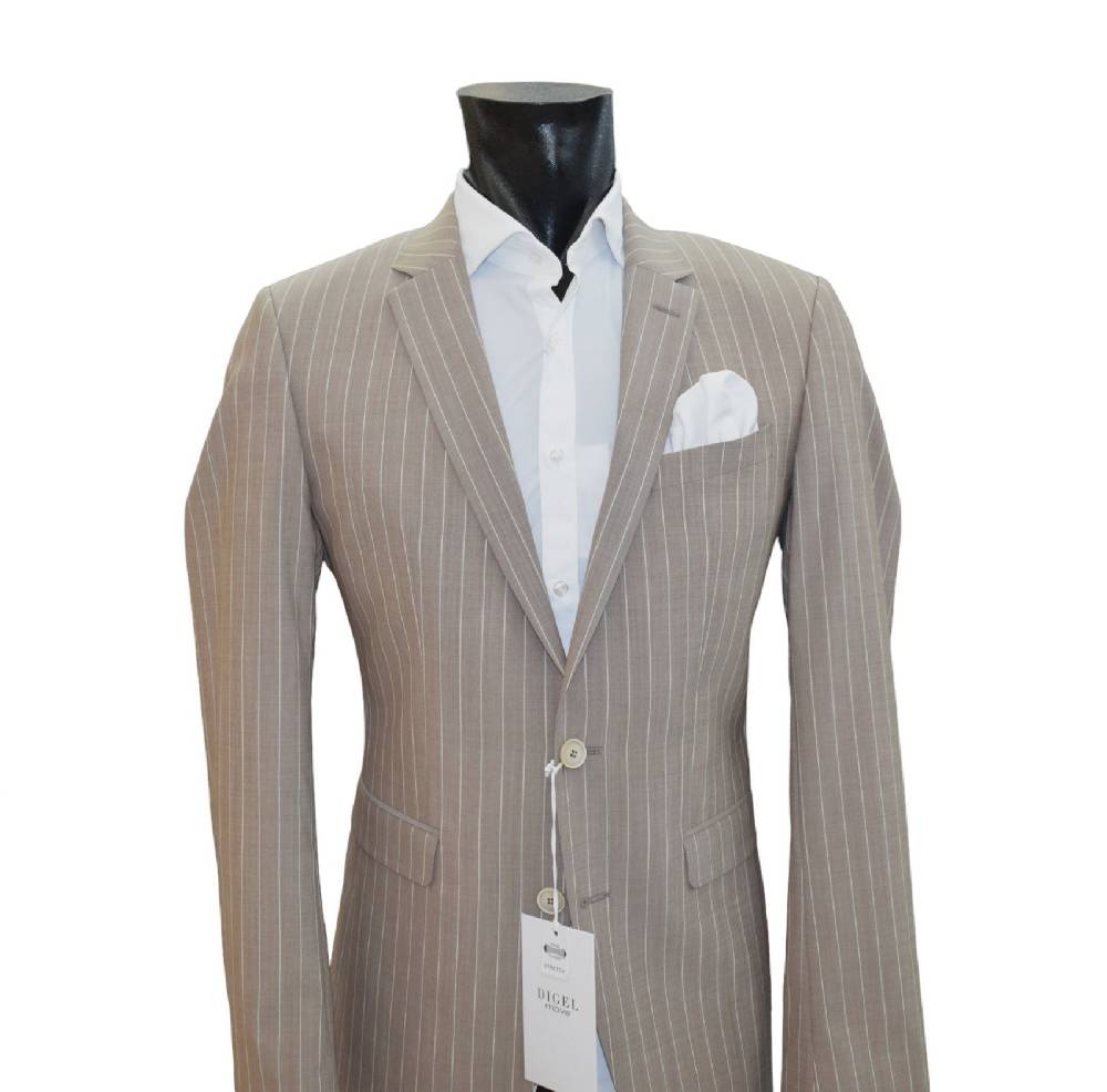 Digel Move Abito beige gessato digel in lana marzotto extra slim fit Consegna Veloce