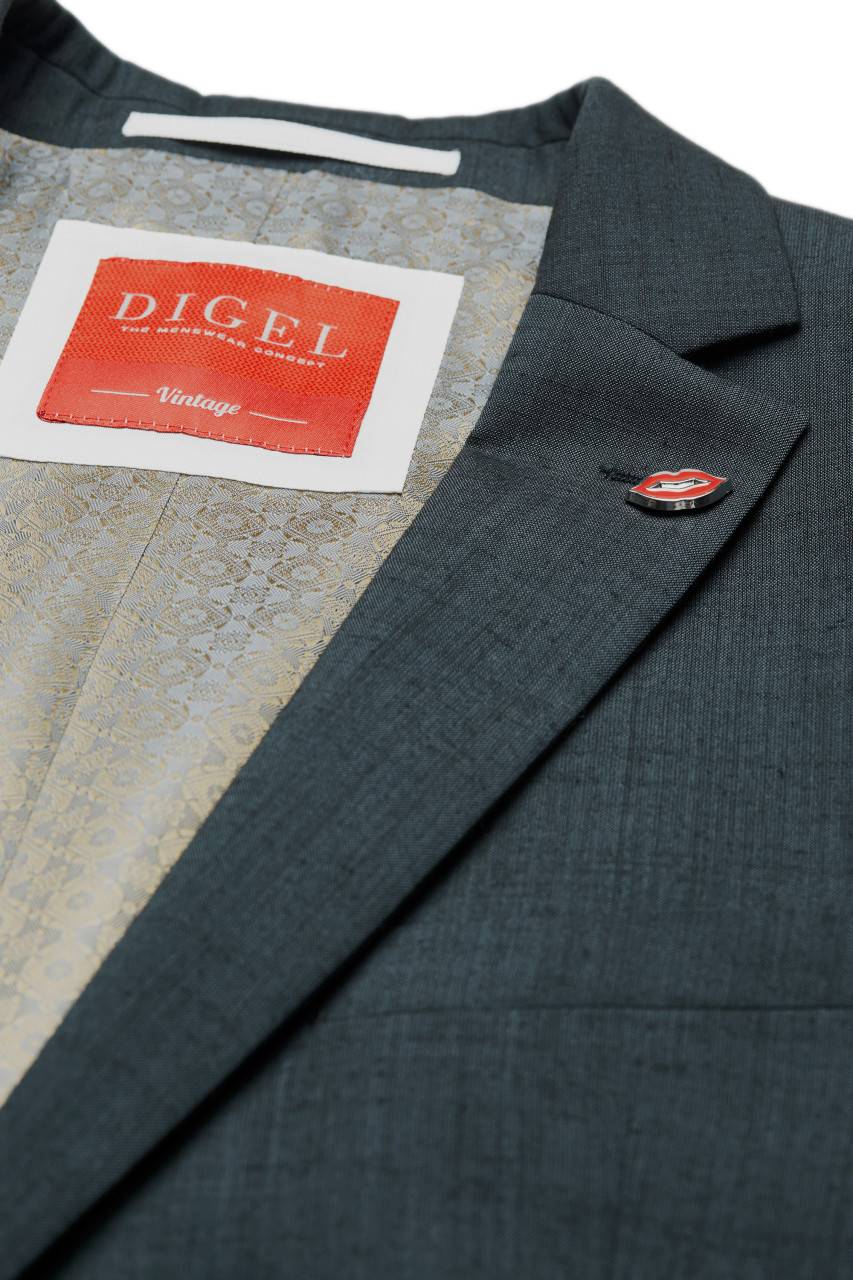 Digel Abito elegante verde scuro digel slim fit con gilet Fino Al -60%