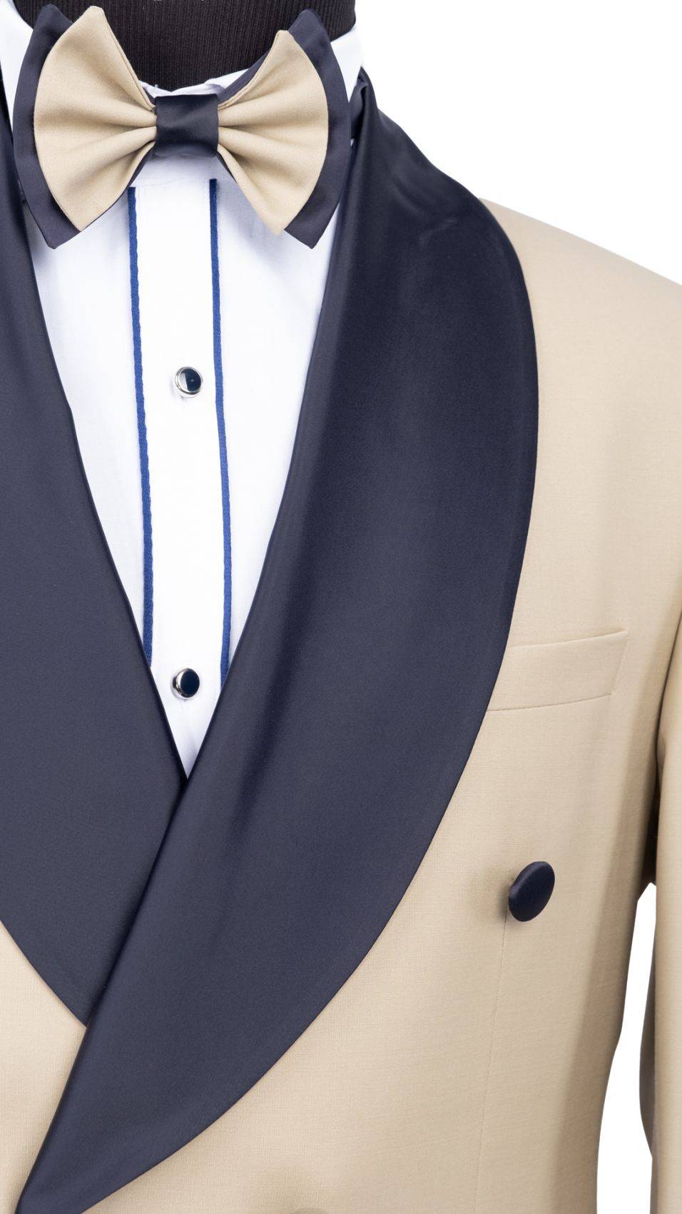 Baggi Smoking beige doppiopetto baggi cerimonia slim fit Sottocosto
