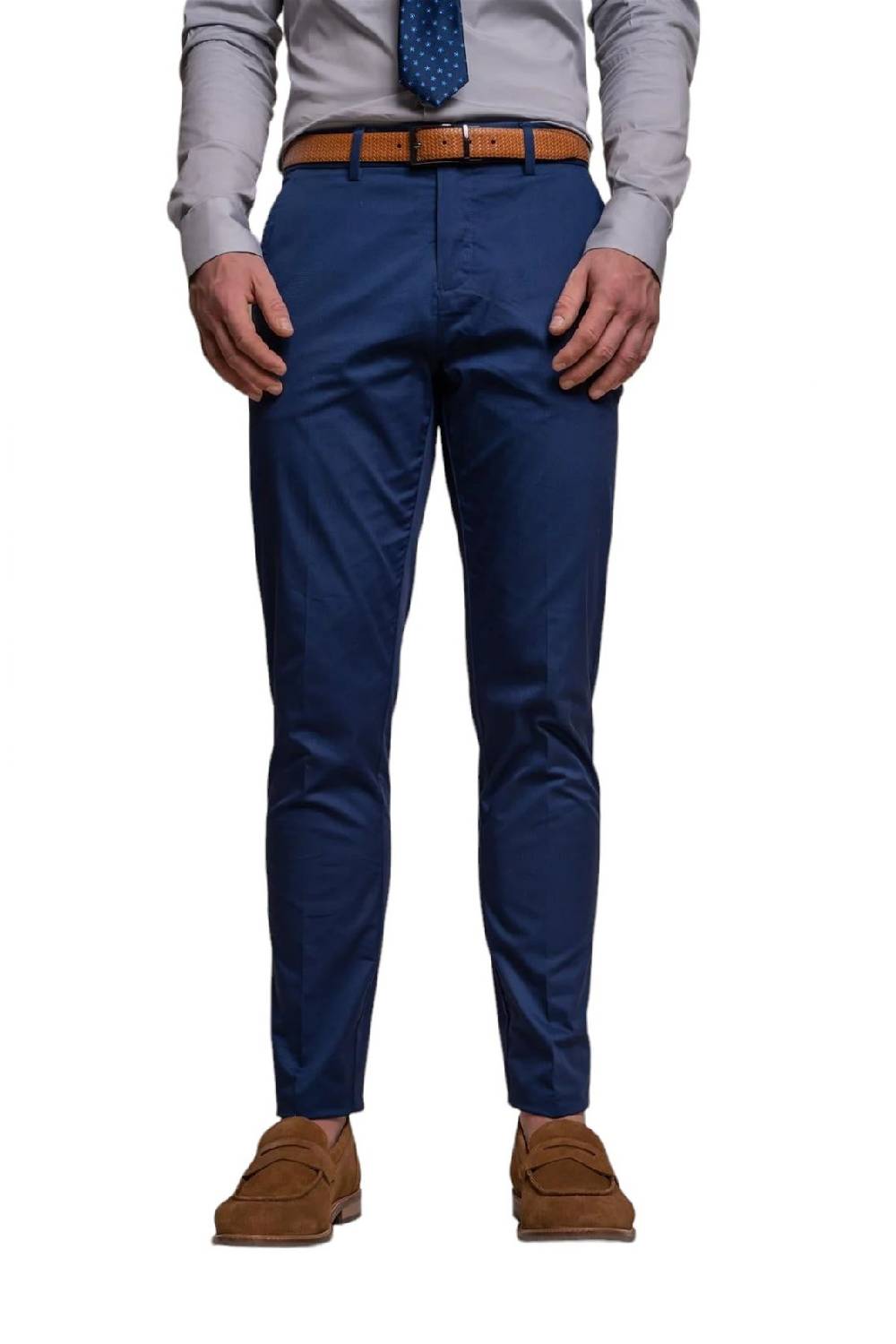 House of Cavani Abito blu elettrico cavani in cotone stretch sfoderato Sconto