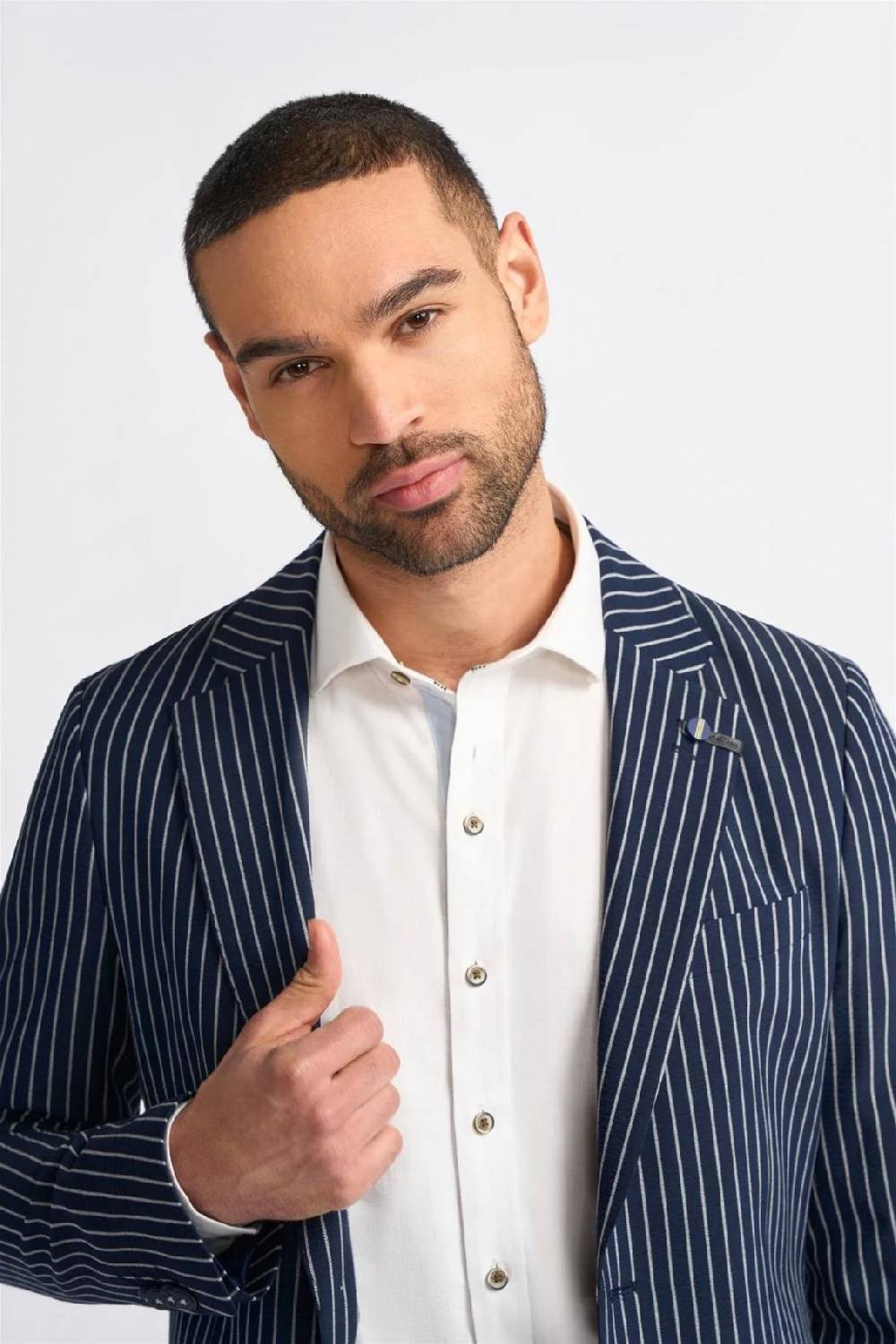 House of Cavani Giacca blazer blu gessata cavani slim fit Negozi Online