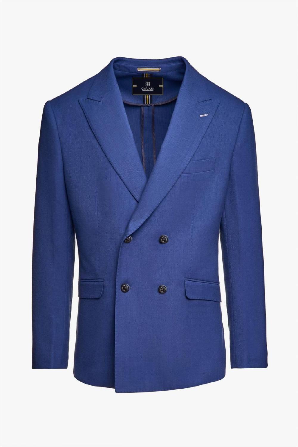 House of Cavani Giacca blu elettrico cavani slim fit a doppiopetto sfoderata Saldi Di Fabbrica