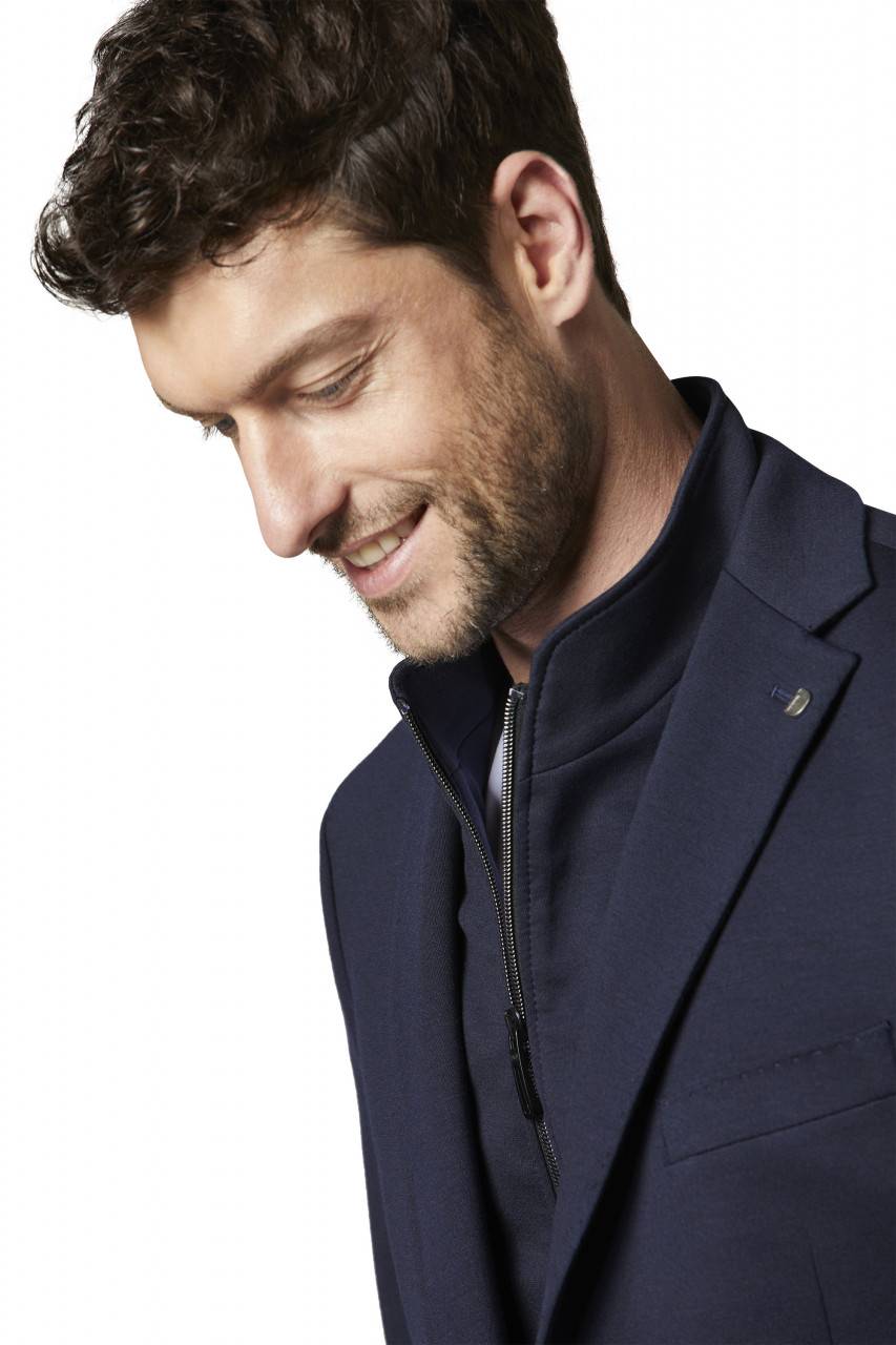 Digel Giacca blu in jersey modern fit digel con pettorina staccabile Moda