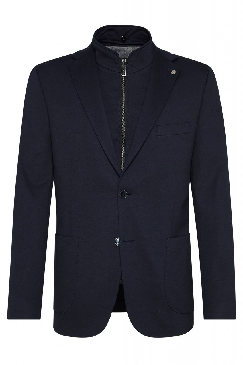 Digel Giacca blu in jersey modern fit digel con pettorina staccabile Moda