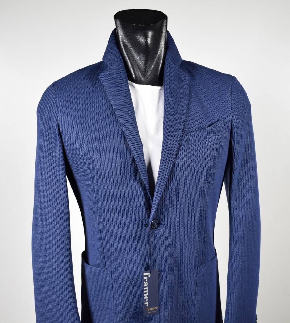 Framer Made in Italy Giacca framer informale bluette sfoderata slim fit Negozi Online