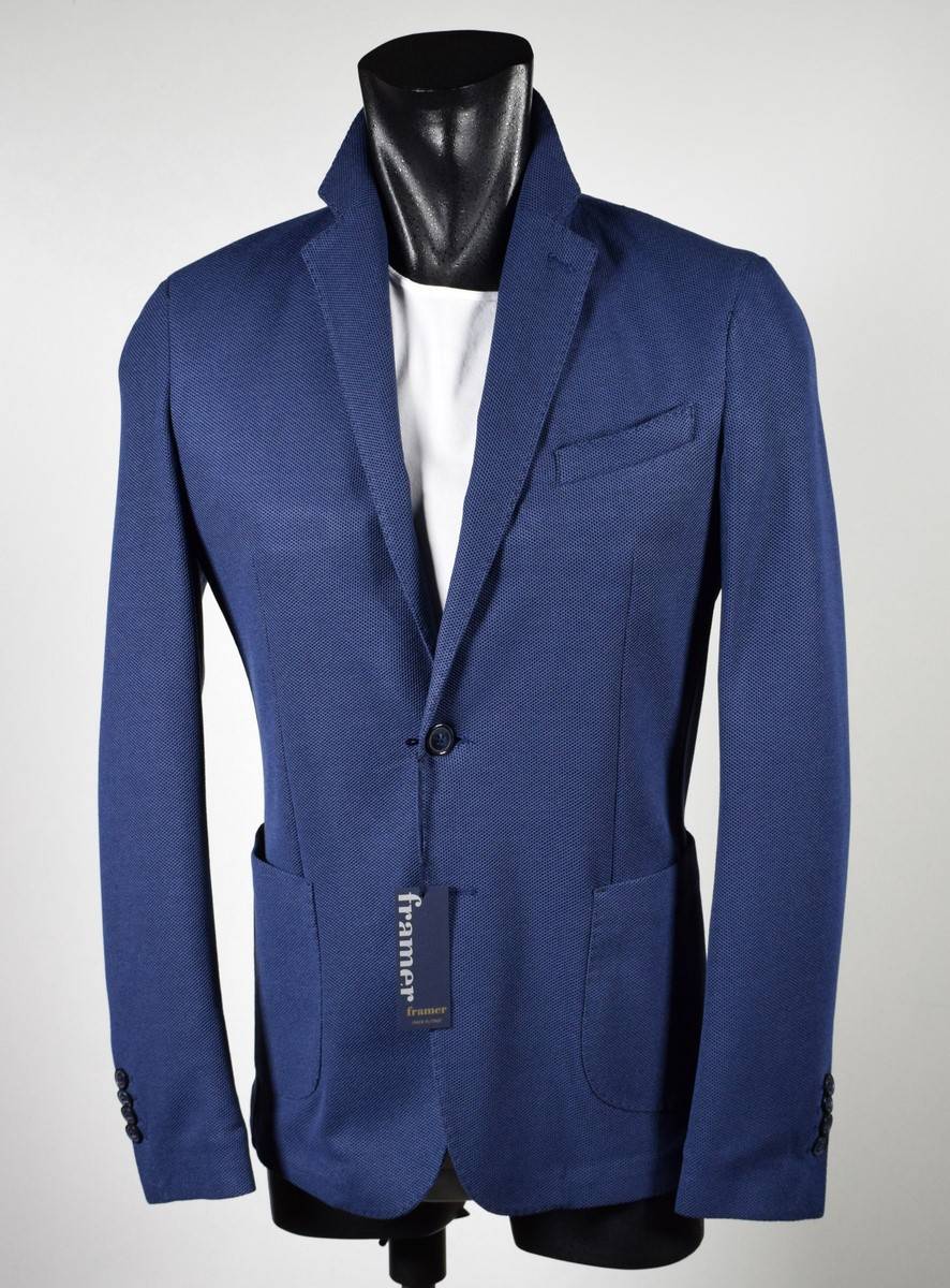 Framer Made in Italy Giacca framer informale bluette sfoderata slim fit Negozi Online
