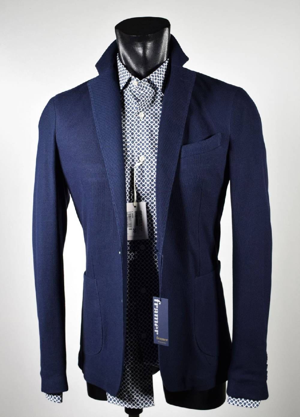 Framer Made in Italy Giacca framer informale blu sfoderata slim fit Acquista Ora