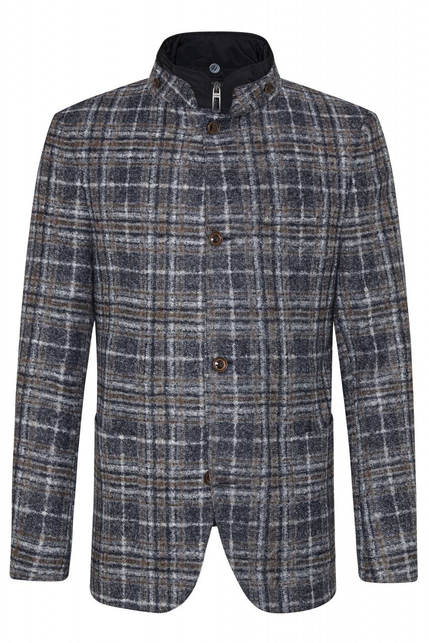Digel Giacca digel slim fit grigio a quadri in jersey Sottocosto