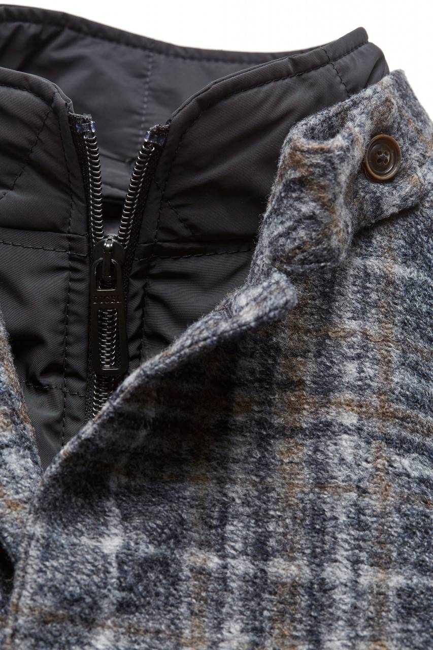 Digel Giacca digel slim fit grigio a quadri in jersey Sottocosto