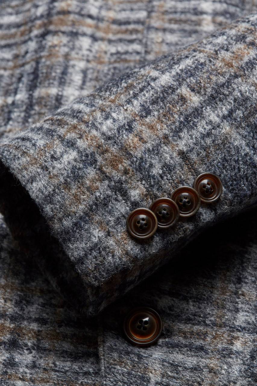 Digel Giacca digel slim fit grigio a quadri in jersey Sottocosto