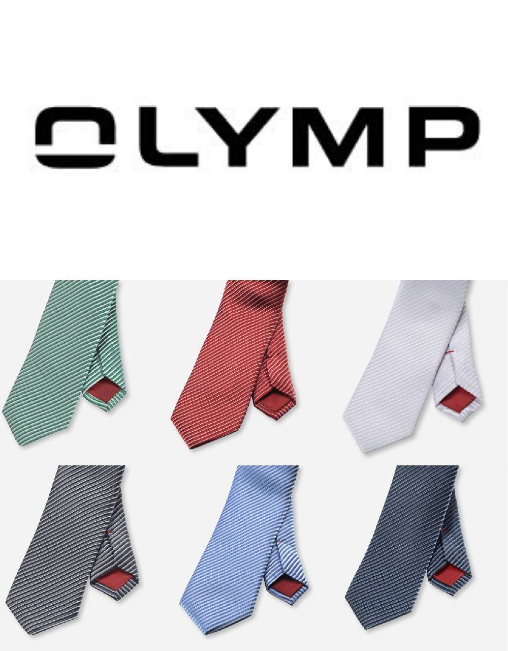 Olymp Cravatta slim regimental a righe in seta pura olymp in sei colori