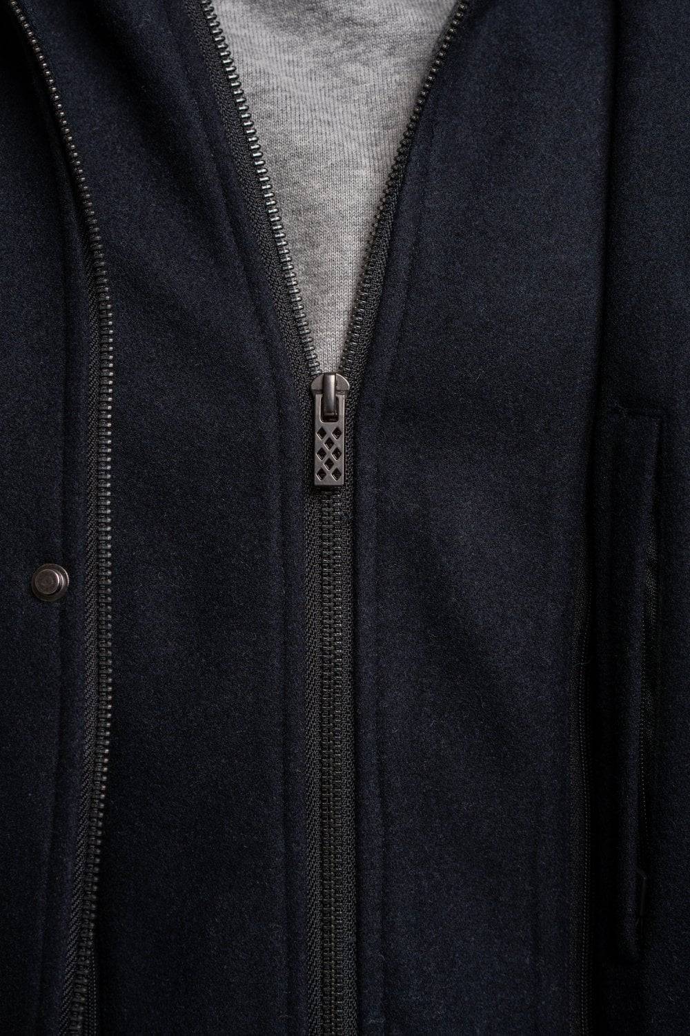 House of Cavani Cappotto cavani blu con cappuccio slim fit Nuovo
