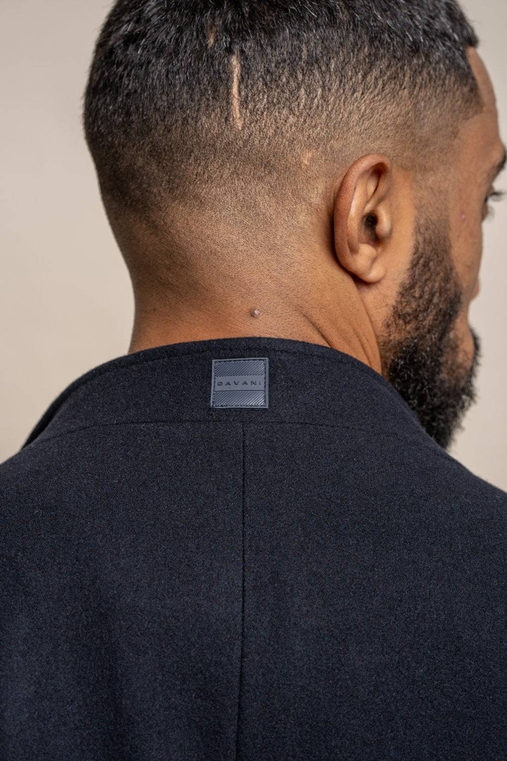 House of Cavani Cappotto cavani blu con cappuccio slim fit Nuovo