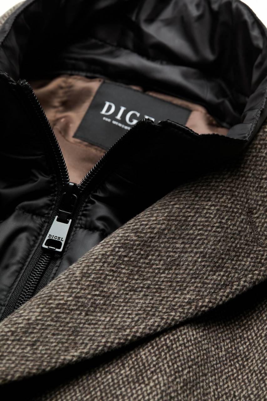 Digel Cappotto marrone digel con pettorina antivento staccabile Promozione
