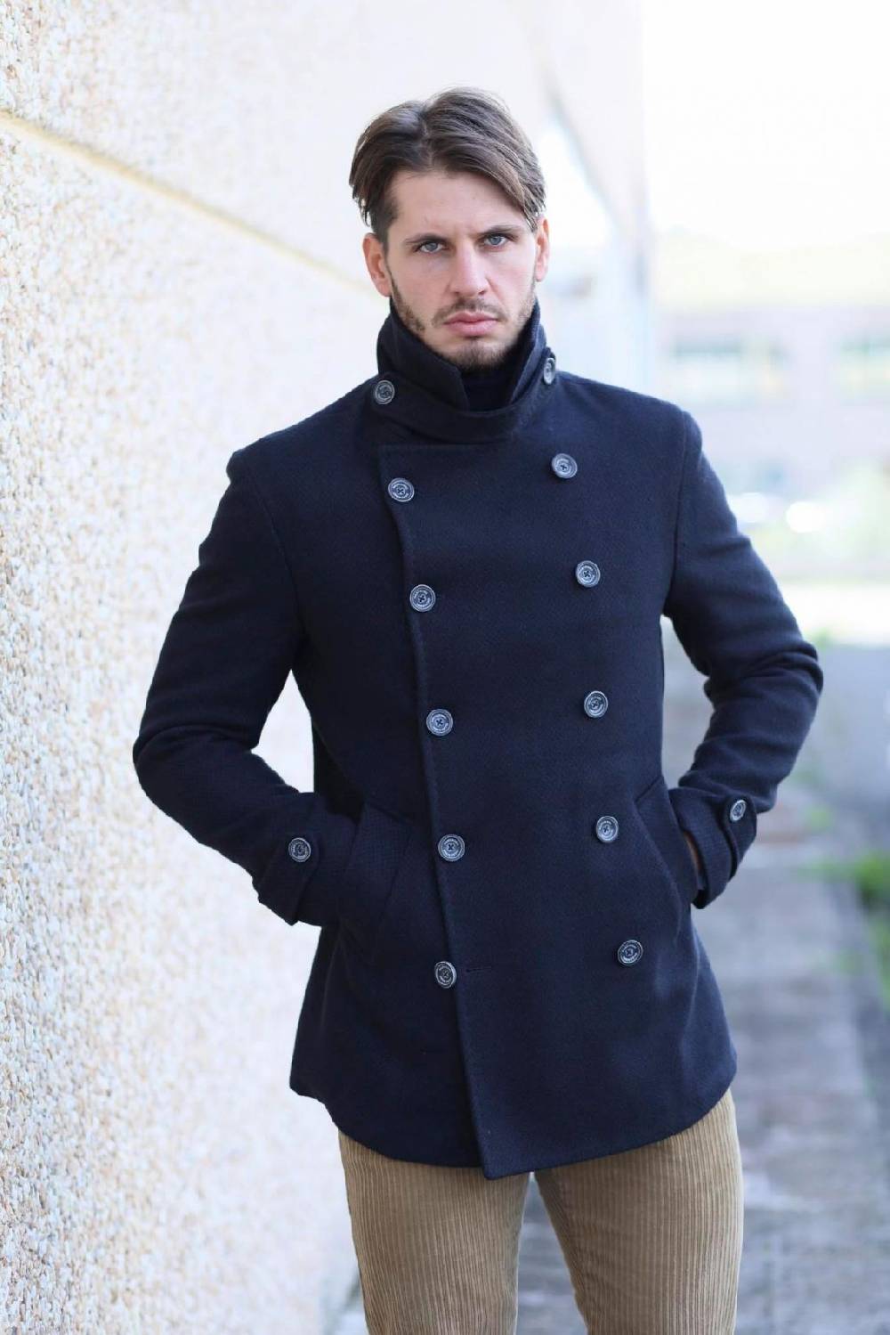 Falko Rosso Peacoat cappotto giaccone moda slim fit falko rosso Negozi Online