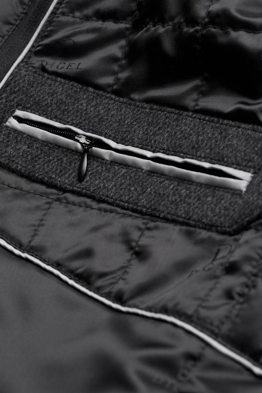 Digel Cappotto grigio scuro digel con pettorina antivento staccabile Consegna Veloce