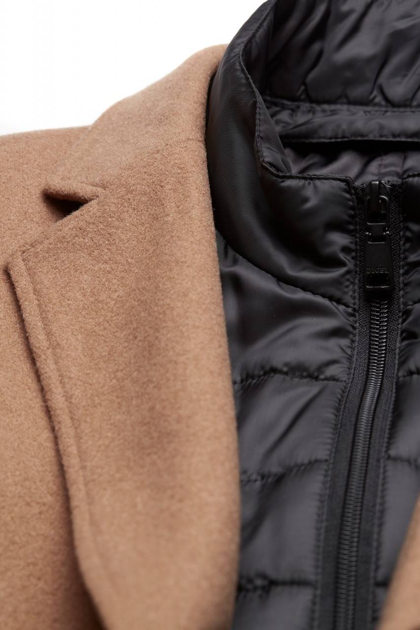 Digel Cappotto cammello digel con pettorina antivento staccabile Fino Al -60%