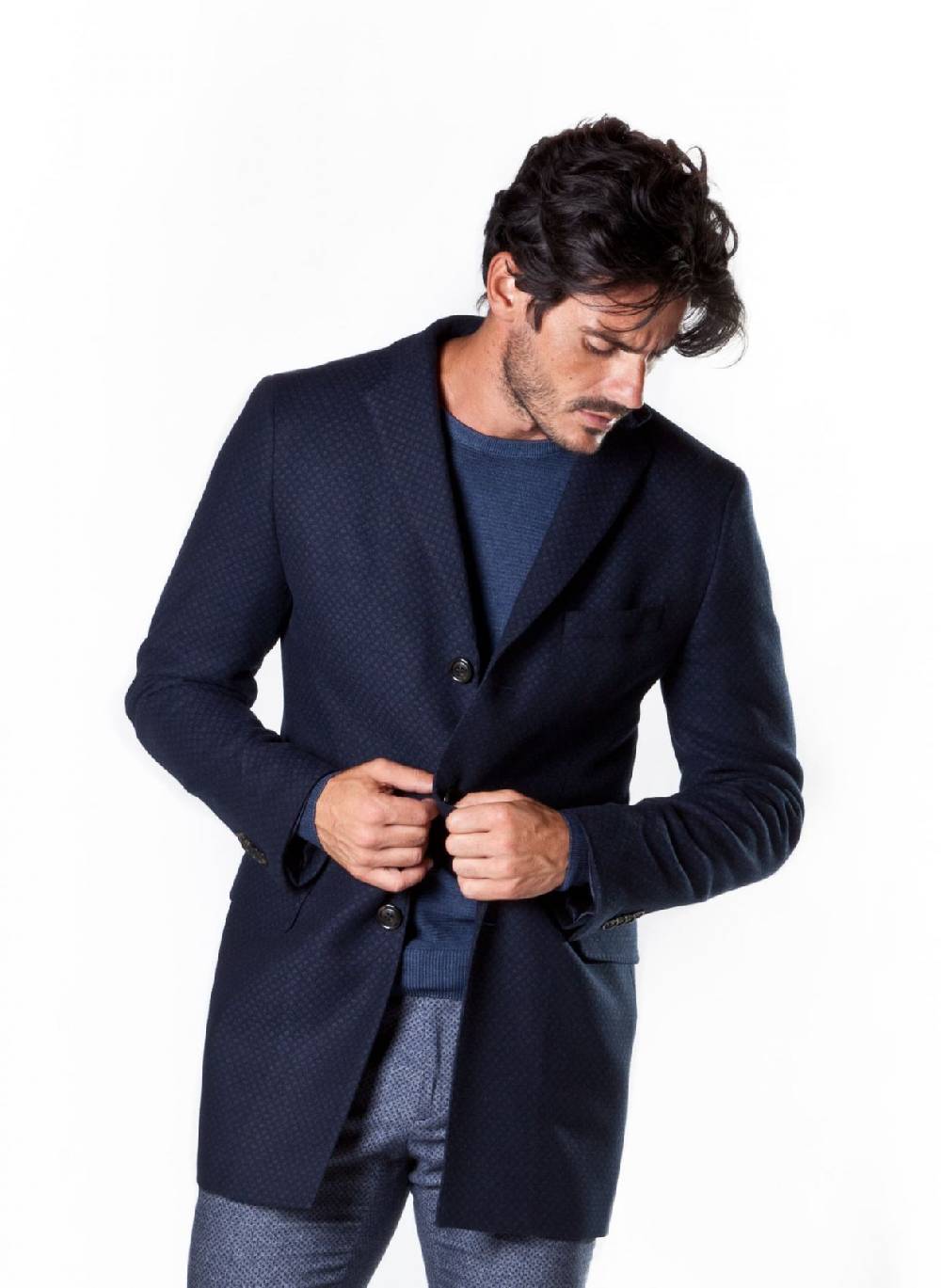 John Barritt Cappotto slim fit in misto lana a tre bottoni ticket pocket Affare Del Giorno