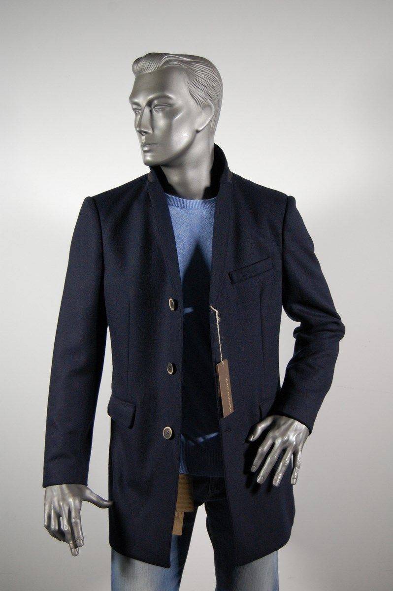 John Barritt Cappotto moda uomo slim fit blu john barritt Prezzo Ridotto