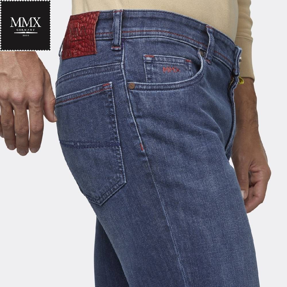 MMX Germany Jeans blu stone mmx denim stretch slim fit Vendite Flash