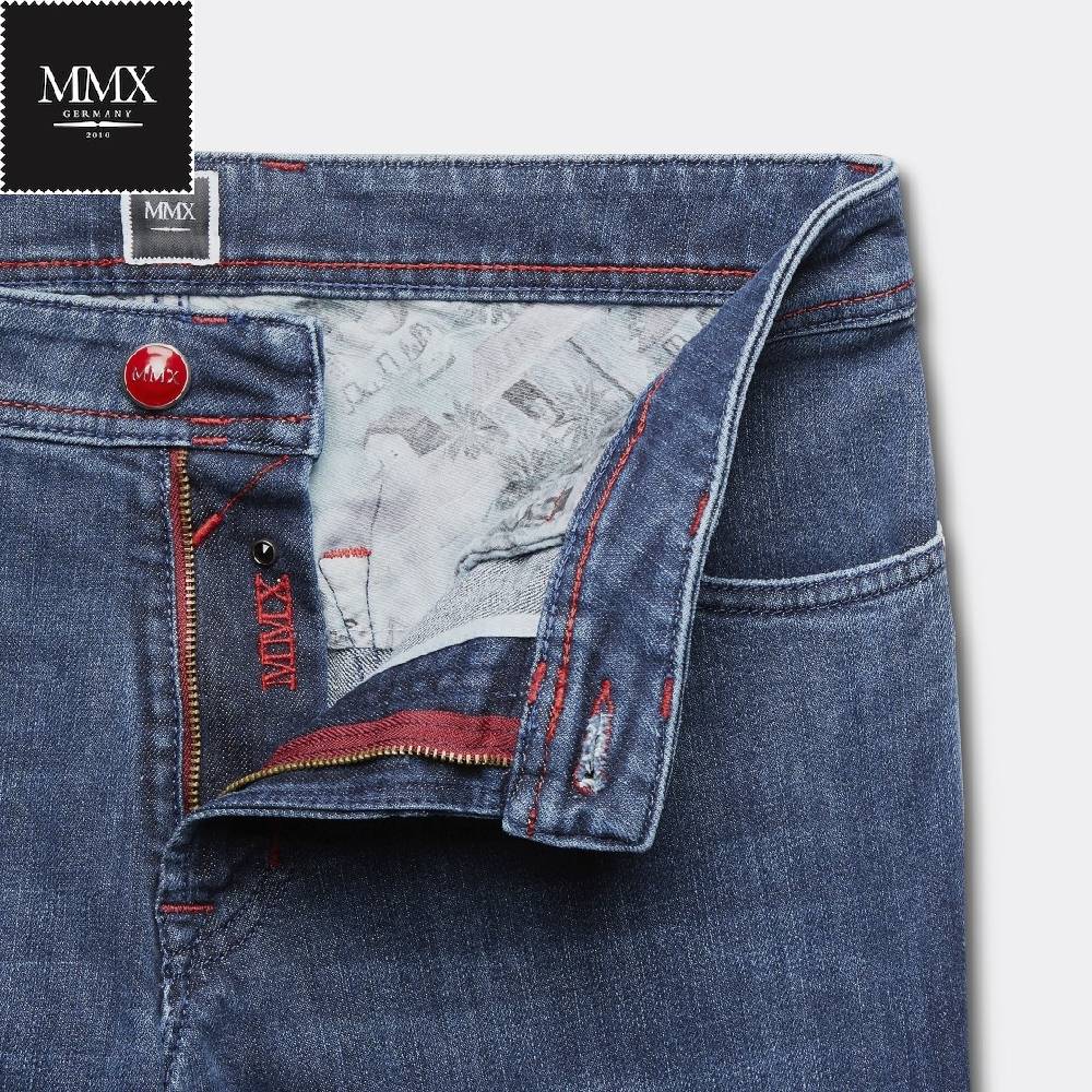 MMX Germany Jeans blu stone mmx denim stretch slim fit Vendite Flash