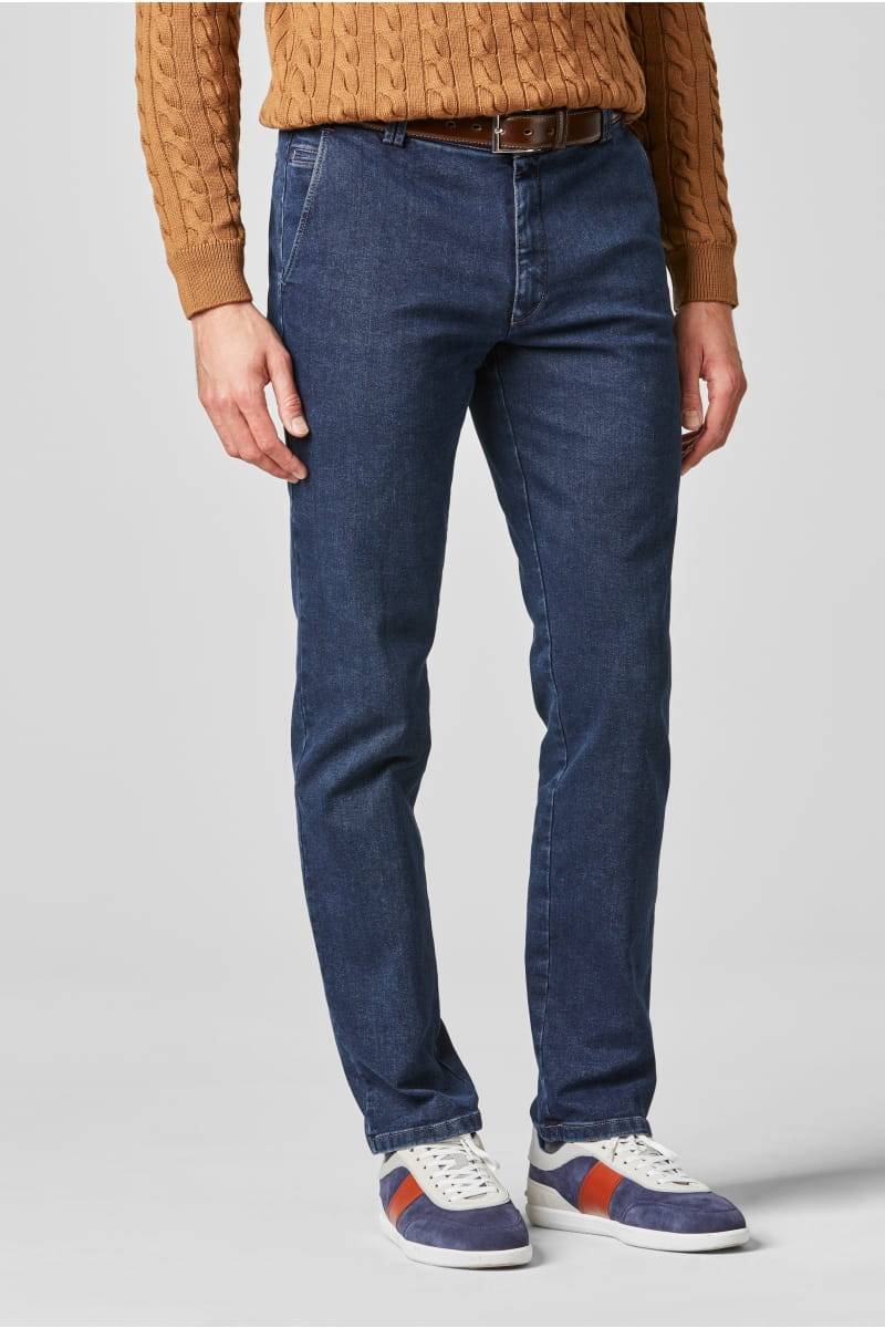 Meyer Pantalone meyer in denim blu stone super stretch regular fit