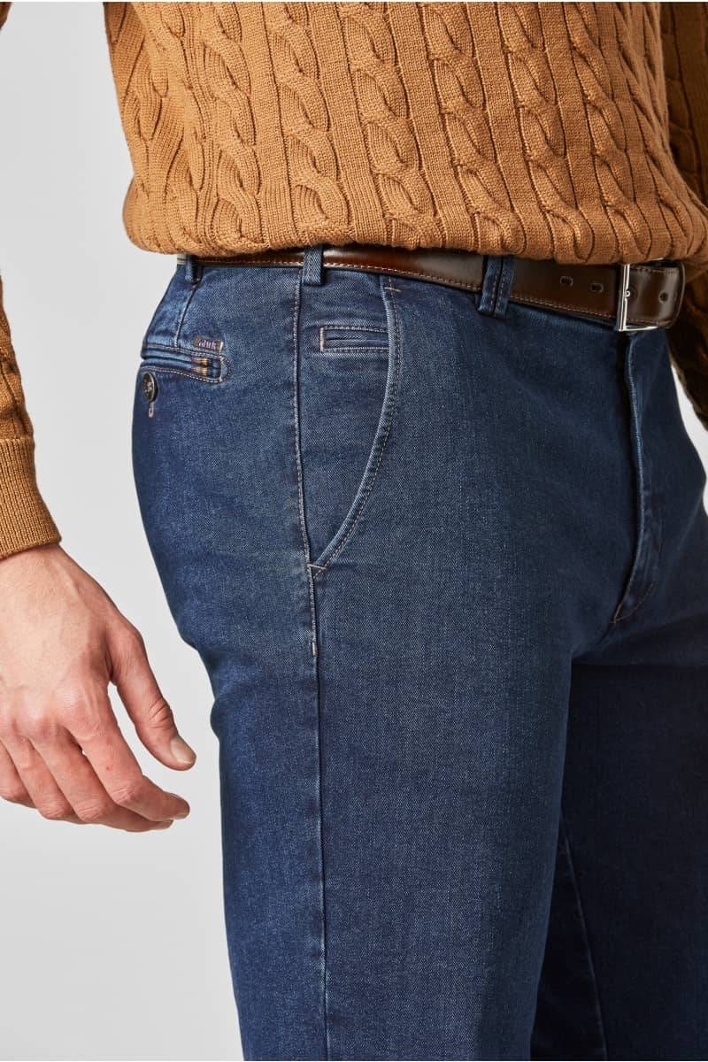 Meyer Pantalone meyer in denim blu stone super stretch regular fit Italy