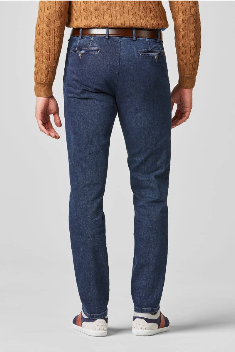 Meyer Pantalone meyer in denim blu stone super stretch regular fit Italy