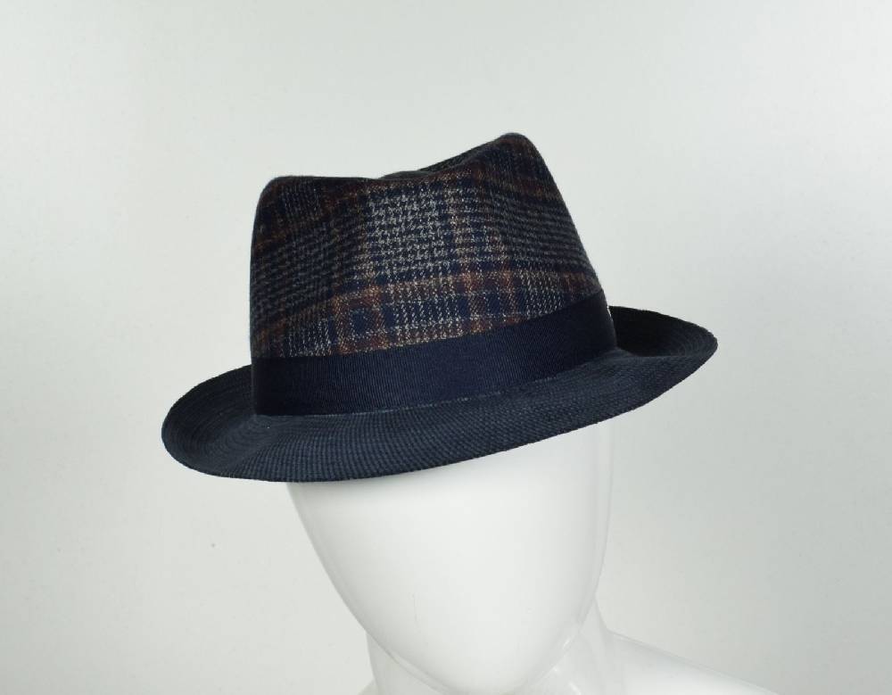 Panizza Cappello trilby panizza blu a quadri Qualità