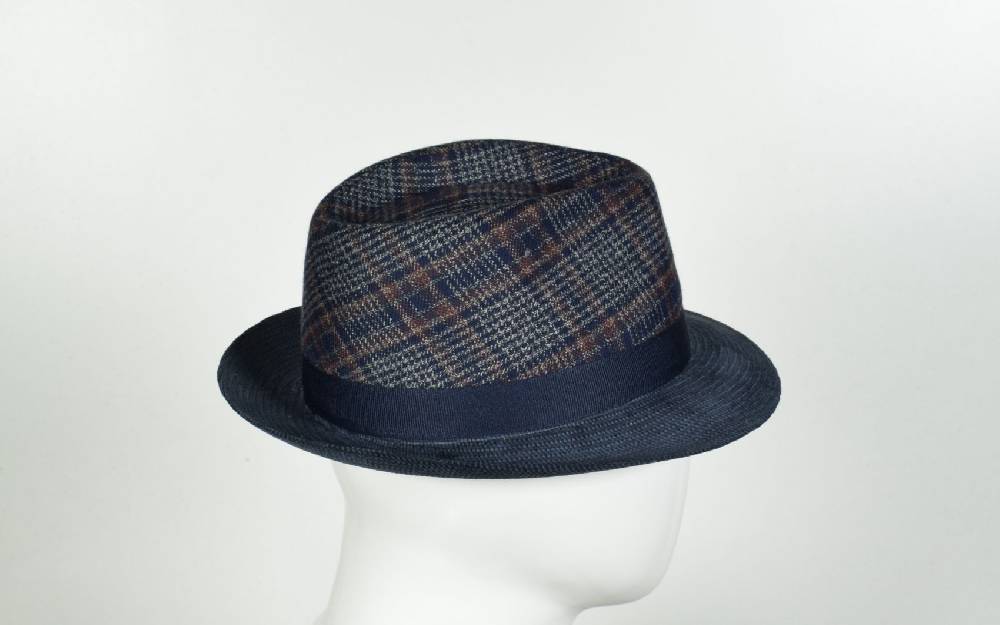 Panizza Cappello trilby panizza blu a quadri Qualità