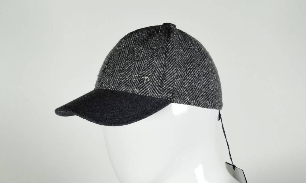 Panizza Berretto baseball panizza grigio spigato in misto lana Spedizione Gratuita