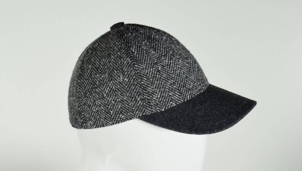 Panizza Berretto baseball panizza grigio spigato in misto lana Spedizione Gratuita