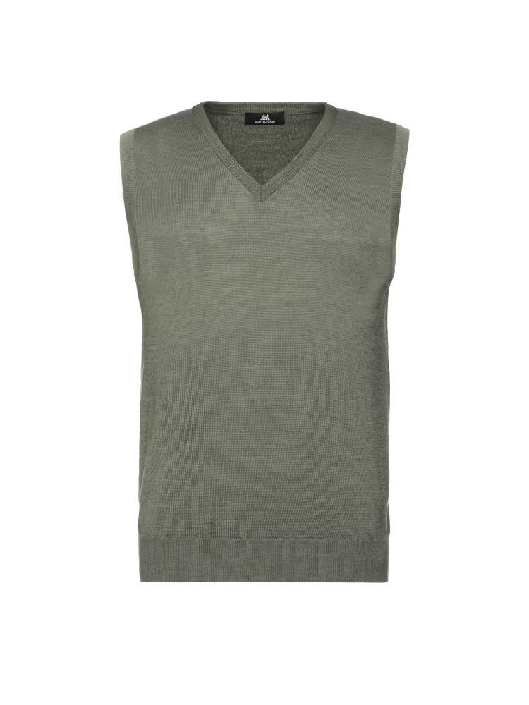 Montechiaro Gilet scollo a v montechiaro in misto lana pettinata modern fit Offerta
