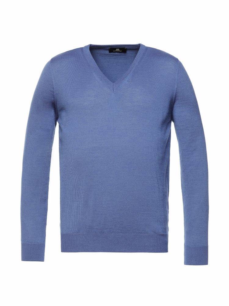 Montechiaro Pullover scollo a v montechiaro in misto lana pettinata modern fit Outlet