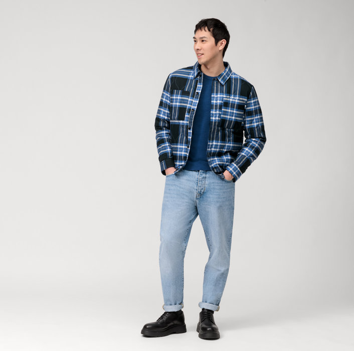 Olymp Girocollo olymp blu marine lana merinos regular fit Saldi