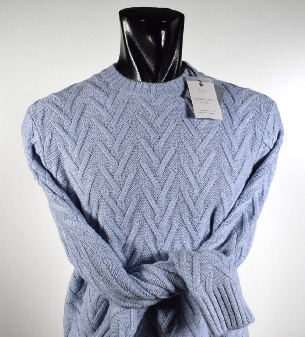 Cavalieri Milano Girocollo cavalieri milano intarsio intrecciato misto cashmere Vendita Economica