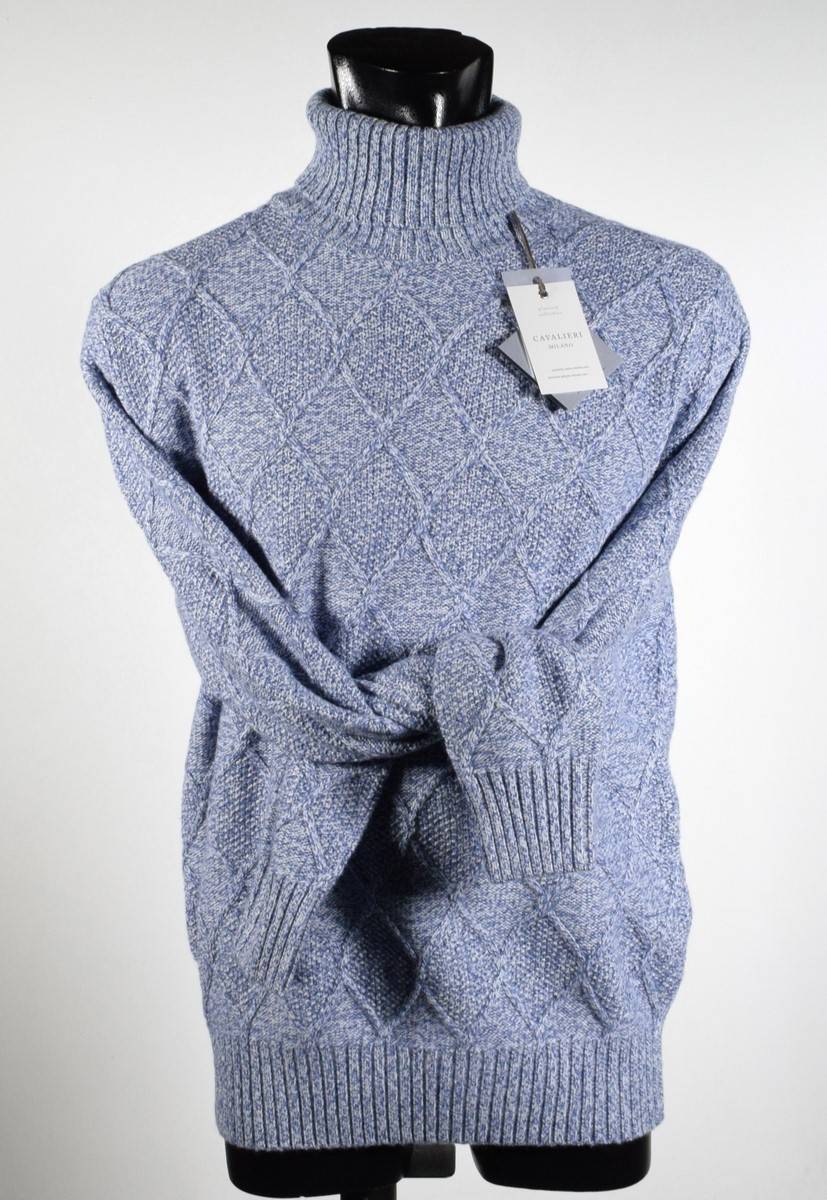 Cavalieri Milano Dolcevita misto cashmere intarsio losanga cavalieri milano Saldi Di Fabbrica