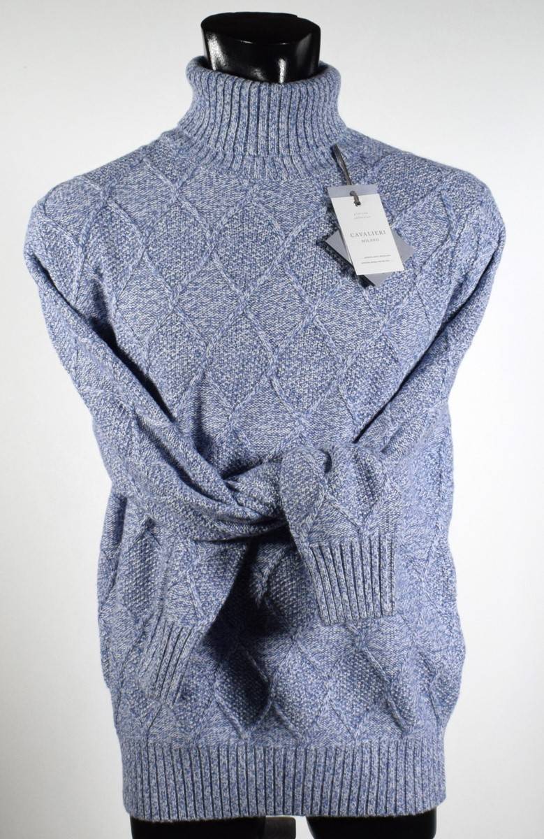 Cavalieri Milano Dolcevita misto cashmere intarsio losanga cavalieri milano Saldi Di Fabbrica