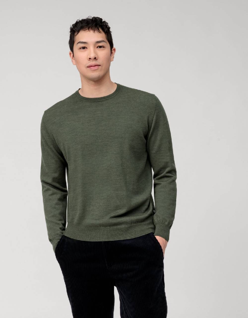 Olymp Girocollo olymp verde lana merinos regular fit