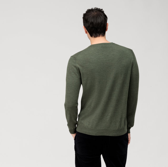 Olymp Girocollo olymp verde lana merinos regular fit Negozio