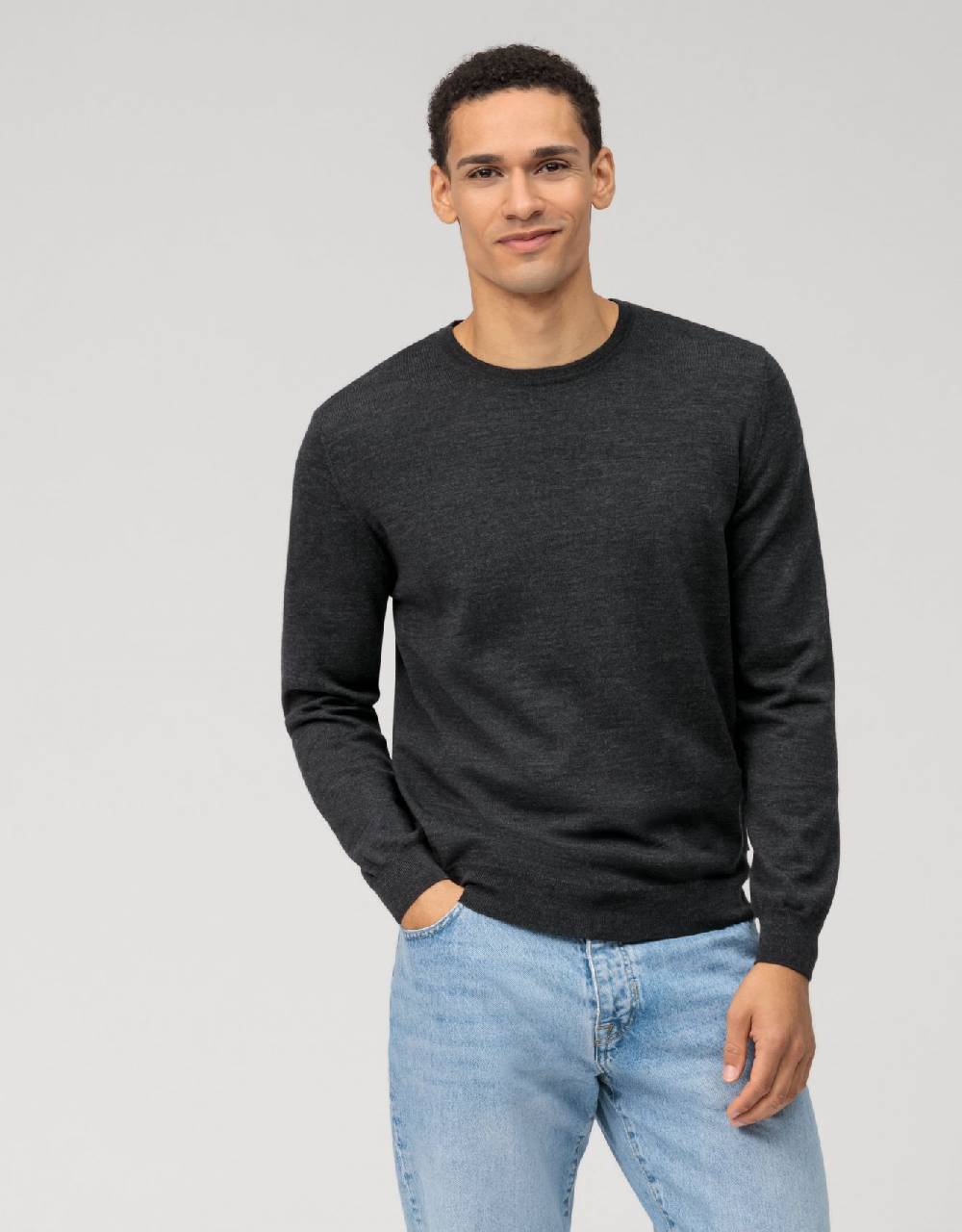 Olymp Girocollo olymp grigio antracite lana merinos regular fit