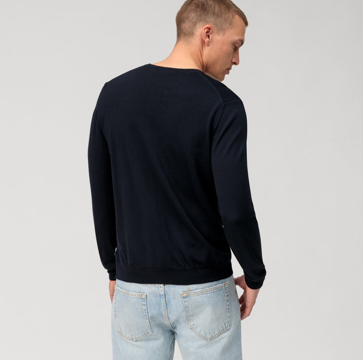 Olymp Girocollo olymp blu lana merinos regular fit Moda