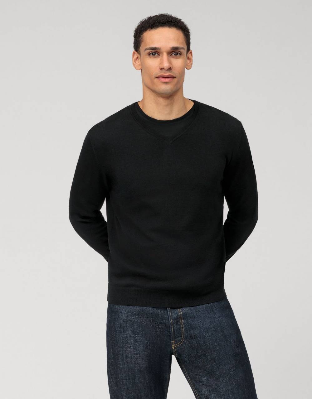 Olymp Pullover scollo a v nero olymp regular fit Italy
