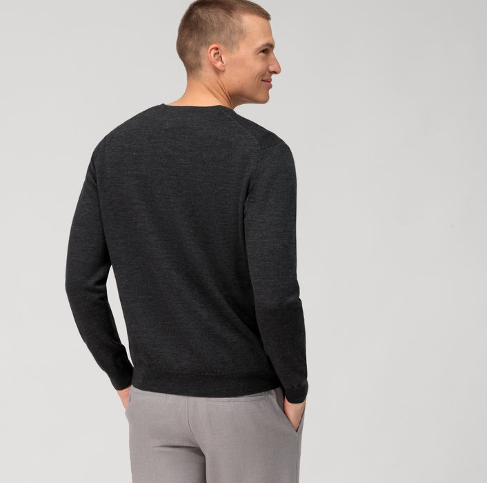 Olymp Pullover scollo a v grigio antracite olymp regular fit Italia