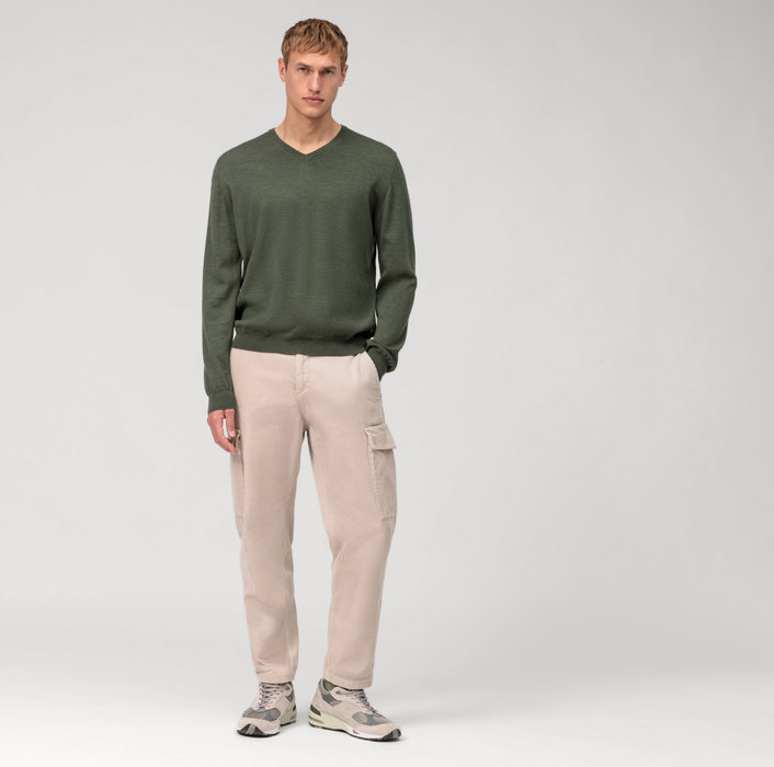 Olymp Pullover scollo a v verde olymp regular fit 2025